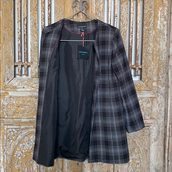 CYNTHIA ROWLEY OPEN FRONT PRINTED BLAZER JACKET LARGE LAYERING - Picture 6 of 7